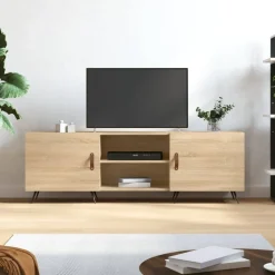 vidaXL tv-bord 150x30x50 cm konstrueret træ sonoma-eg