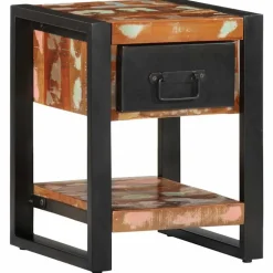 vidaXL tv-bord 35x34x45 cm massivt genbrugstræ flerfarvet