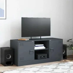 vidaXL tv-bord 99x39x44 cm stål antracitgrå