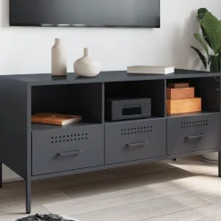 vidaXL tv-bord 100,5x39x50,5 cm stål antracitgrå