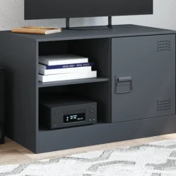 vidaXL tv-bord 67x39x44 cm stål antracitgrå
