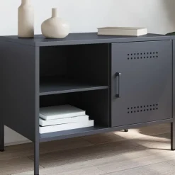 vidaXL tv-bord 68x39x50,5 cm stål antracitgrå