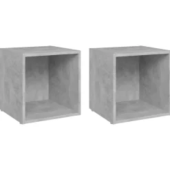 vidaXL tv-borde 2 stk. 37x35x37 cm konstrueret træ betongrå