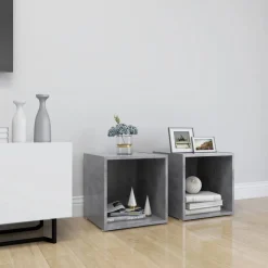 vidaXL tv-borde 2 stk. 37x35x37 cm konstrueret træ betongrå