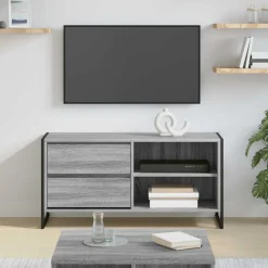 vidaXL TV-skab Grå Sonoma 100 x 36 x 49,5 cm Konstrueret træ