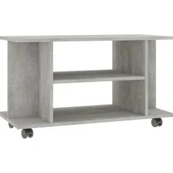 vidaXL tv-skab med hjul 80x40x45 cm konstrueret træ betongrå