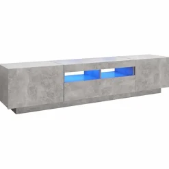 vidaXL tv-skab med LED-lys 180x35x40 cm betongrå