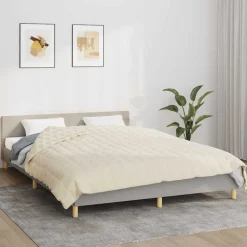 vidaXL tyngdetæppe 200x200 cm 13 kg stof lys cremefarve