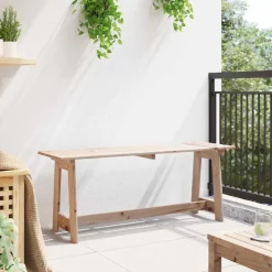 vidaXL Udendørs bænk Naturfarvet 119 x 37 x 47 cm Massiv Fyrretræ