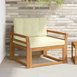 vidaXL Udendørs Mellem Sofa Massivt Akacietræ Naturfarvet