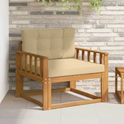 vidaXL Udendørs Mellem Sofa Massivt Akacietræ Naturfarvet