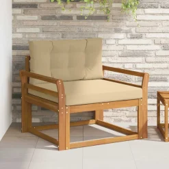 vidaXL Udendørs Mellem Sofa Massivt Akacietræ Naturfarvet