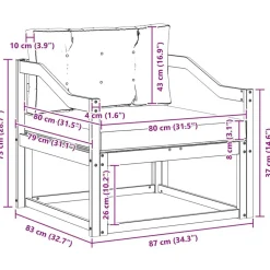 vidaXL Udendørs Mellem Sofa Massivt Akacietræ Naturfarvet