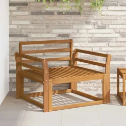 vidaXL Udendørs Mellem Sofa Massivt Akacietræ Naturfarvet