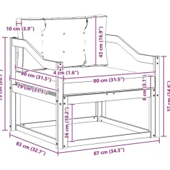 vidaXL Udendørs Mellem Sofa Massivt Akacietræ Naturfarvet