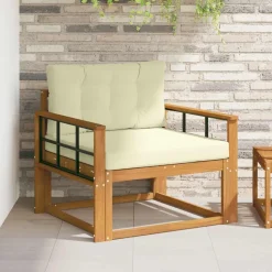 vidaXL Udendørs Mellem Sofa Massivt Akacietræ Naturfarvet