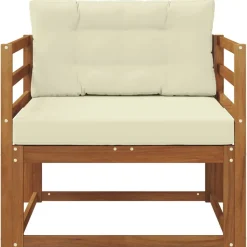 vidaXL Udendørs Mellem Sofa Massivt Akacietræ Naturfarvet