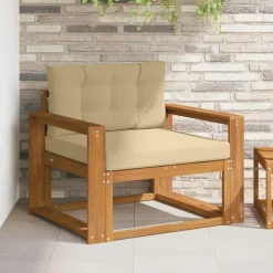 vidaXL Udendørs Mellem Sofa Massivt Akacietræ Naturfarvet