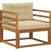 vidaXL Udendørs Mellem Sofa Massivt Akacietræ Naturfarvet