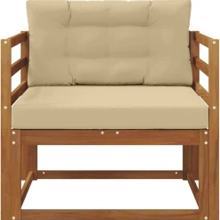 vidaXL Udendørs Mellem Sofa Massivt Akacietræ Naturfarvet