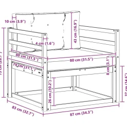 vidaXL Udendørs Mellem Sofa Massivt Akacietræ Naturfarvet