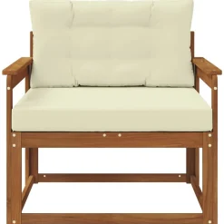 vidaXL Udendørs Mellem Sofa Massivt Akacietræ Naturfarvet