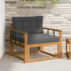 vidaXL Udendørs Mellem Sofa Massivt Akacietræ Naturfarvet