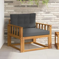 vidaXL Udendørs Mellem Sofa Massivt Akacietræ Naturfarvet