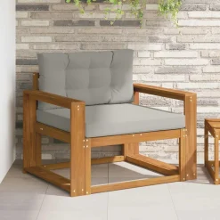 vidaXL Udendørs Mellem Sofa Massivt Akacietræ Naturfarvet