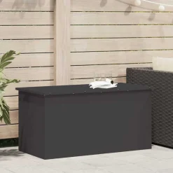 vidaXL Udendørs Opbevaringskasse Sort 100 x 50,5 x 50 cm Stål