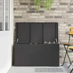 vidaXL Udendørs Opbevaringskasse Sort 100 x 50,5 x 50 cm Stål