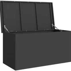 vidaXL Udendørs Opbevaringskasse Sort 100 x 50,5 x 50 cm Stål