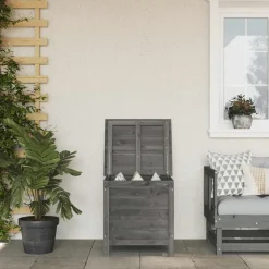 vidaXL udendørs opbevaringsboks 50x49x56,5 cm massivt grantræ antracit