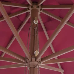 vidaXL udendørs parasol med træstang 350 cm bordeauxfarvet