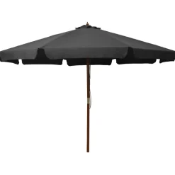 vidaXL udendørs parasol med træstang 330 cm antracitgrå