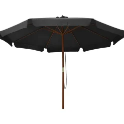 vidaXL udendørs parasol med træstang 330 cm antracitgrå