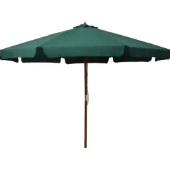vidaXL udendørs parasol med træstang 330 cm grøn