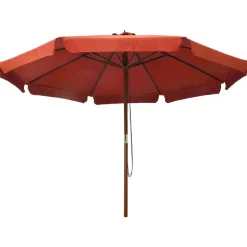 vidaXL udendørs parasol med træstang 330 cm terracottafarvet