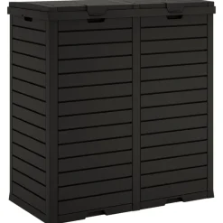 vidaXL udendørs skraldespand 78x41x86 cm polypropylen sort