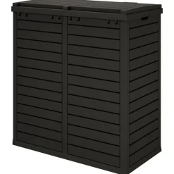 vidaXL udendørs skraldespand 78x41x86 cm polypropylen sort