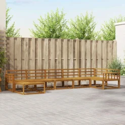 vidaXL Udendørs sofagruppe 7 pcs Naturfarvet Massivt Akacietræ
