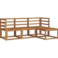 vidaXL Udendørs sofagruppe 4 pcs Naturfarvet