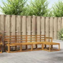 vidaXL Udendørs sofagruppe 5 pcs Naturfarvet Massivt Akacietræ