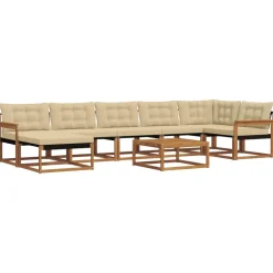 vidaXL Udendørs sofagruppe 22 pcs Naturlig og Beige Massivt Akacietræ