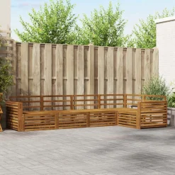 vidaXL Udendørs sofagruppe 5 pcs Naturfarvet Massivt Akacietræ