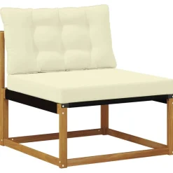 vidaXL Udendørs sofagruppe med pude 6 pcs Naturlig og Fløde
