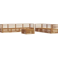 vidaXL Udendørs sofagruppe 8 pcs Naturfarvet