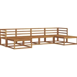 vidaXL Udendørs sofagruppe 6 pcs Naturfarvet Massivt Akacietræ