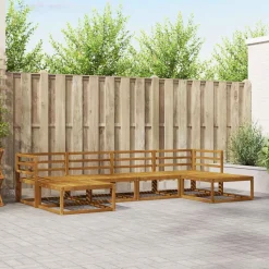 vidaXL Udendørs sofagruppe 6 pcs Naturfarvet Massivt Akacietræ