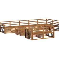 vidaXL Udendørs sofagruppe 9 pcs Naturfarvet